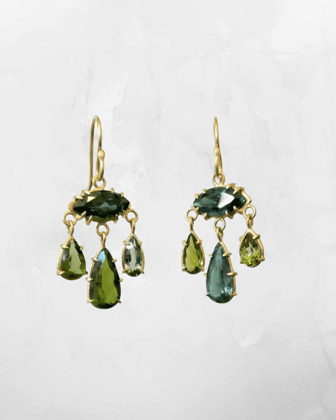 Brincos Candelabro Turmalina Verde